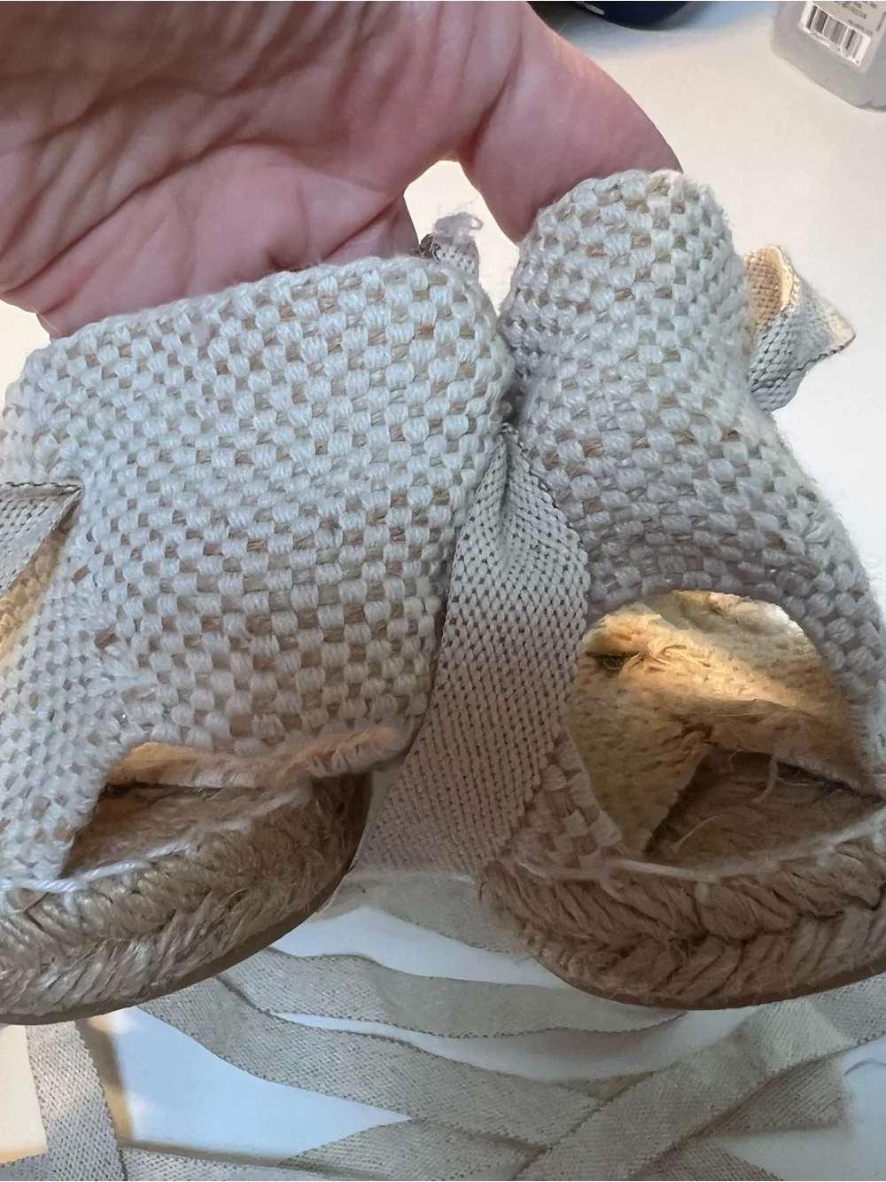 Alpargatus Canvas Espadrilles Goats Closed Toe Ankle Wrap Size 38 U.S. 7.5